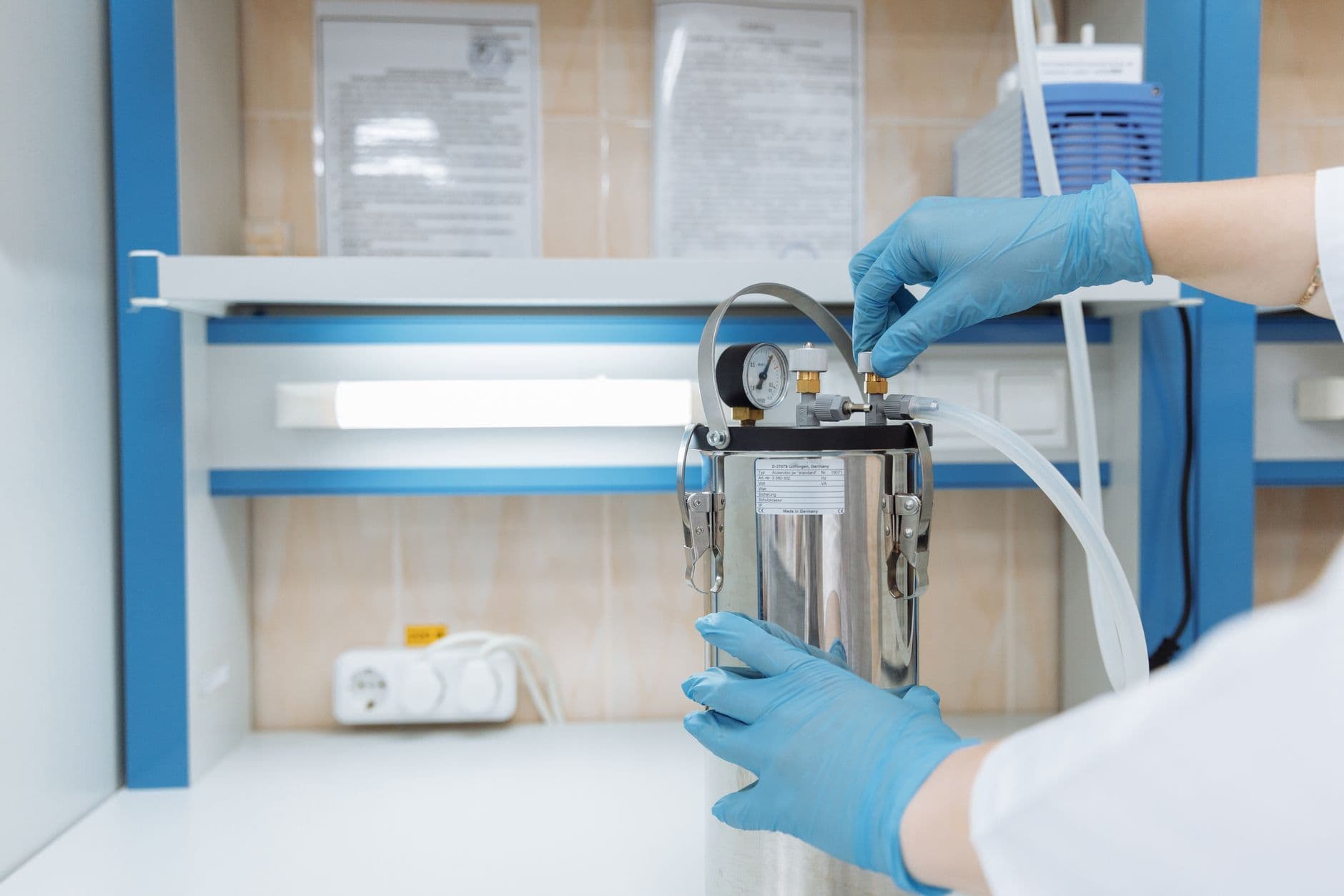 Bright modern laboratory bench with nutritional research tools